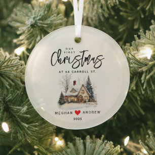 Ornement En Verre Noël personnalisé Nouveau foyer