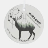 Ornement En Verre Noël Pin Tree extérieur Cerf Couple Fiançailles (Verso)