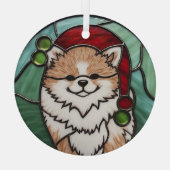 Ornement En Verre Noël Poméranien en verre teint (Verso)