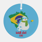 Ornement En Verre Noël Portugais Snowman (Verso)