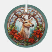 Ornement En Verre Noël pour papa Cerf Antlers Rouge Bleu (Verso)