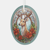 Ornement En Verre Noël pour papa Cerf Antlers Rouge Bleu (Avant gauche)