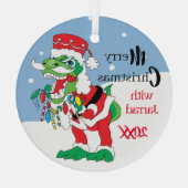 Ornement En Verre Noël TySantaSauras (Verso)