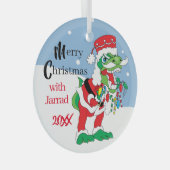 Ornement En Verre Noël TySantaSauras (Avant droite)