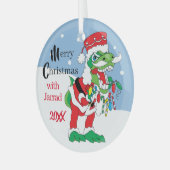 Ornement En Verre Noël TySantaSauras (Avant gauche)