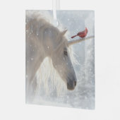Ornement En Verre Noël Unicorne Cardinal Holiday (Avant gauche)