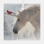 Ornement En Verre Noël Unicorne Cardinal Holiday (Verso)