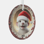Ornement En Verre Noël White Ferret (Avant droite)