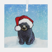 Ornement En Verre Noir de Noël Ours Cub (Verso)