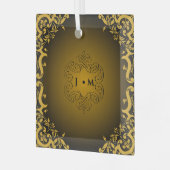 Ornement En Verre Noir et or avec éléments décoratifs (Avant gauche)