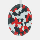 Ornement En Verre Noir rouge et blanc irrégulier Abstrait (Avant droite)