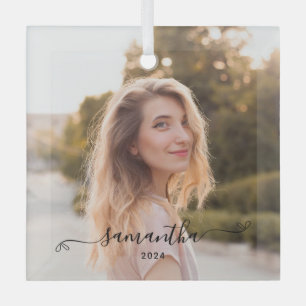 Ornement En Verre Nom de la signature de la boîte de découpe