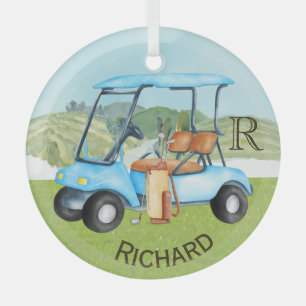 Ornement En Verre Nom du monogramme des clubs de panier personnalis