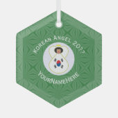 Ornement En Verre Nom Hexagon de Corée du Sud (Recto)