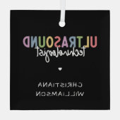 Ornement En Verre Nom personnalisé Ultrasound Technologist Cadeaux (Verso)