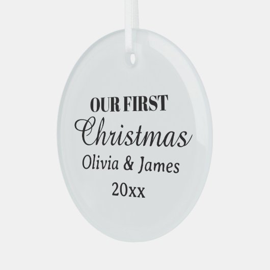 Ornement En Verre Nos premiers Noël Noms Année Garde (Avant gauche)