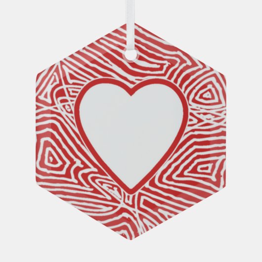 Ornement En Verre Notes cardiaques Scribbleprint (Recto)