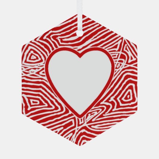 Ornement En Verre Notes cardiaques Scribbleprint (Verso)