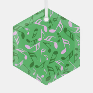 Ornement En Verre Notes de musique vert