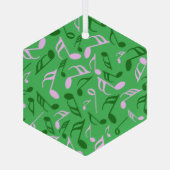 Ornement En Verre Notes de musique vert (Verso)