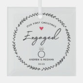 Ornement En Verre Notre 1er Noël Engagé (Recto)