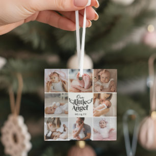 Ornement En Verre Notre Petit Ange Nouveau-Né Bébé Grille de Photos