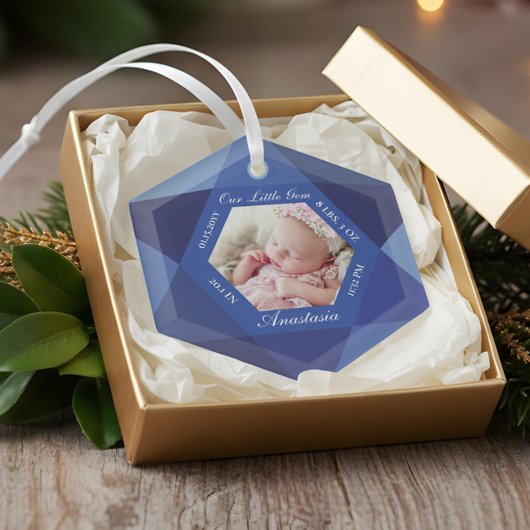 Ornement En Verre Notre petit bijou Septembre Birthstone Baby Birth