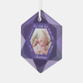 Ornement En Verre Notre Petit Jeu Février Birthstone Baby Birth Stat (Avant gauche)