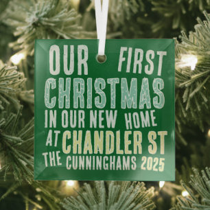 Ornement En Verre Notre premier Noël dans notre nouvelle maison Mode
