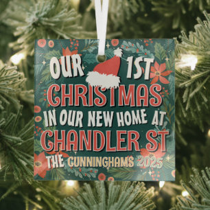 Ornement En Verre Notre premier Noël dans notre nouvelle maison Trés