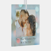 Ornement En Verre Notre premier Noël do-it-yourself Noms Date Photo  (Avant droite)