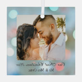 Ornement En Verre Notre premier Noël do-it-yourself Noms Date Photo  (Verso)