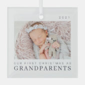 Ornement En Verre Notre premier Noël en grands-parents Moderne Chic (Recto)
