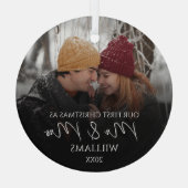 Ornement En Verre Notre premier Noël en tant que Mr & Mrs Elegant Ph (Verso)