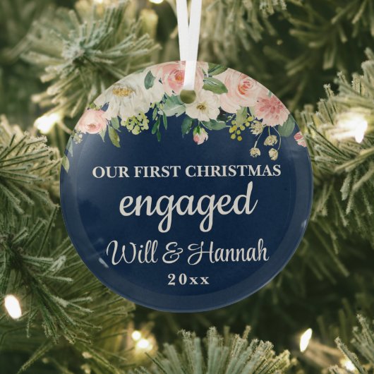 Ornement En Verre Notre premier Noël engagé couple personnalisé (Insitu)