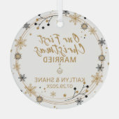 Ornement En Verre Notre premier Noël marié (Verso)