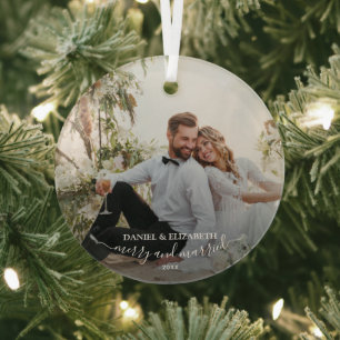 Ornement En Verre Notre première photo de Noël