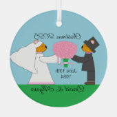 Ornement En Verre Nounours mariés : (Verso)