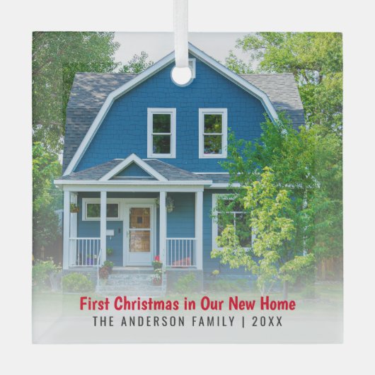 Ornement En Verre Nouvelle Maison Photo Premier Noël (Recto)