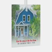 Ornement En Verre Nouvelle Maison Photo Premier Noël (Avant droite)