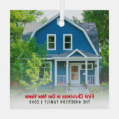 Ornement En Verre Nouvelle Maison Photo Premier Noël (Verso)