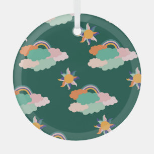 Ornement En Verre Nuages colorés Rainbows Motif sans couture