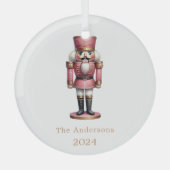 Ornement En Verre Nutcracker rose blanc (Recto)