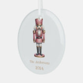 Ornement En Verre Nutcracker rose blanc (Avant gauche)