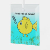 Ornement En Verre O-Fish-ally Awesome Poisson Cartoon de natation (Avant gauche)