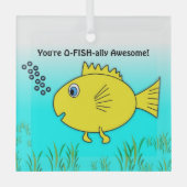 Ornement En Verre O-Fish-ally Awesome Poisson Cartoon de natation (Recto)