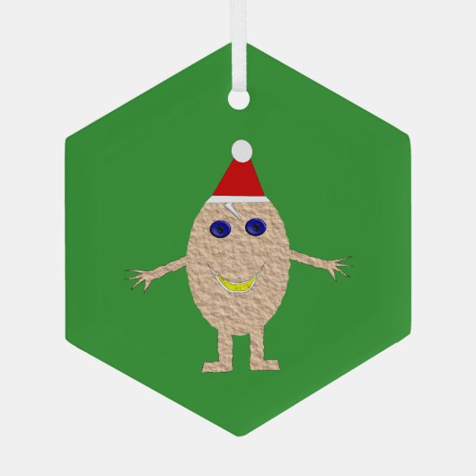 Ornement En Verre Oeuf de Noël amusant (Verso)