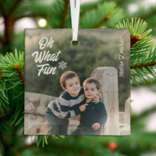 Ornement En Verre Oh What Fun Kids Photo Christmas