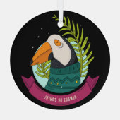 Ornement En Verre Oiseau de Noël toujours être joyeux (Verso)