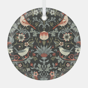 Ornement En Verre Oiseaux floraux Vintages foncés enchantés